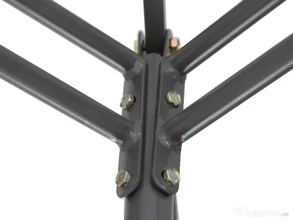 Pavilion CORT Umbrela Cadru Metal Gradina Terasa Curte Evenimente Gri 3x3x2.7 M 