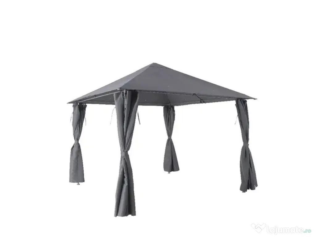 Pavilion CORT Umbrela Cadru Metal Gradina Terasa Curte Evenimente Gri 3x3x2.7 M 