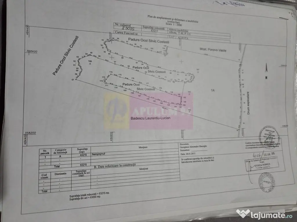 6,26 ha lângă DEx12 Pitești | 2,95 €/mp | acces DJ P... 