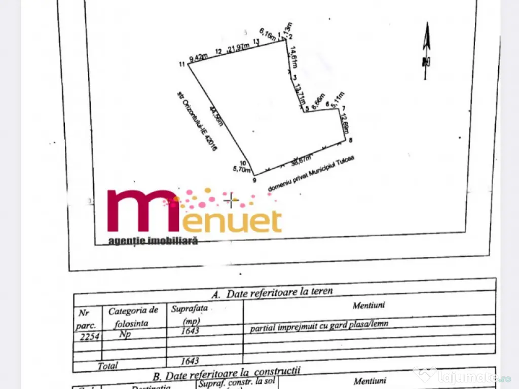 Teren,str.Orizontului 1643 mp 