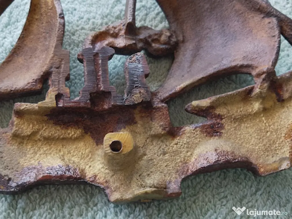 Machetă Vapor Epocă Alamă Masivă 1.74kg Soclu Marmură Navă Vele/Aburi 