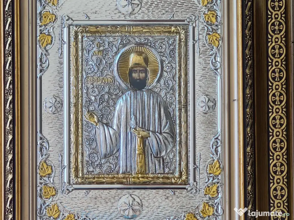 Icoane Argintate-SF Paraschieva,SF Vasile,Sf Nectarie si alti Sfinti Relief 3 D 