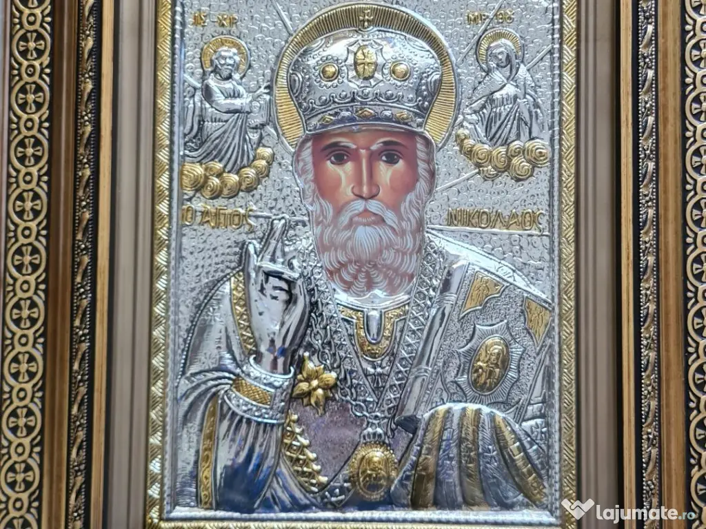 Icoane Argintate-SF Paraschieva,SF Vasile,Sf Nectarie si alti Sfinti Relief 3 D 