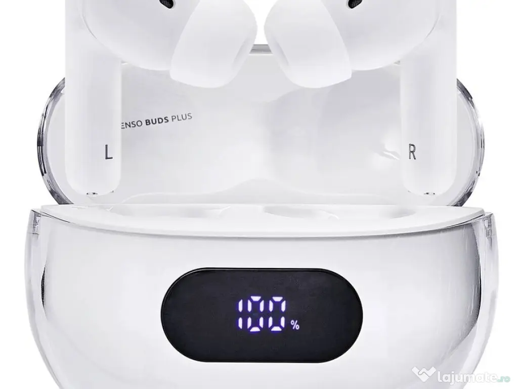 Casti wireless in-ear Intenso Buds Plus - Albe 