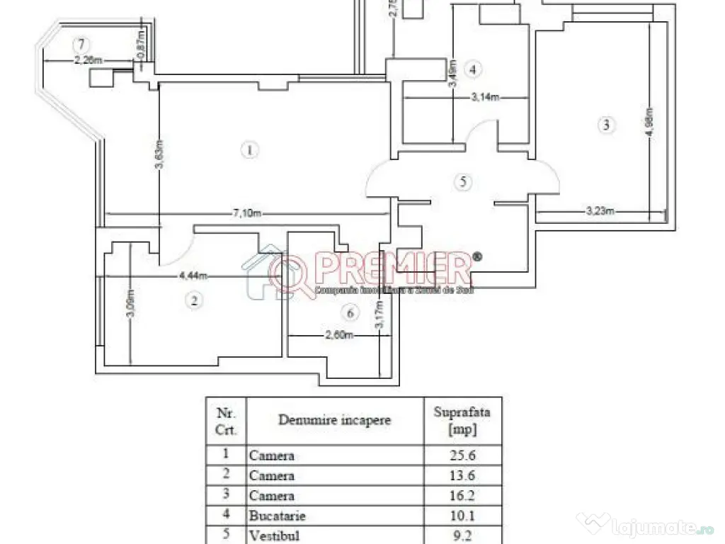 APARTAMENT PANORAMIC 4 camere transformat in 3 – 92 mp - 