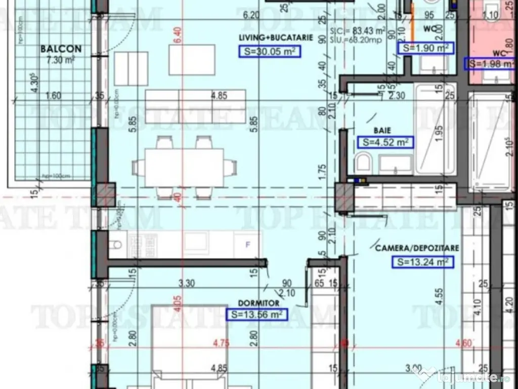 Apartament 3 camere in proiect nou – Bratianu Constanta... 