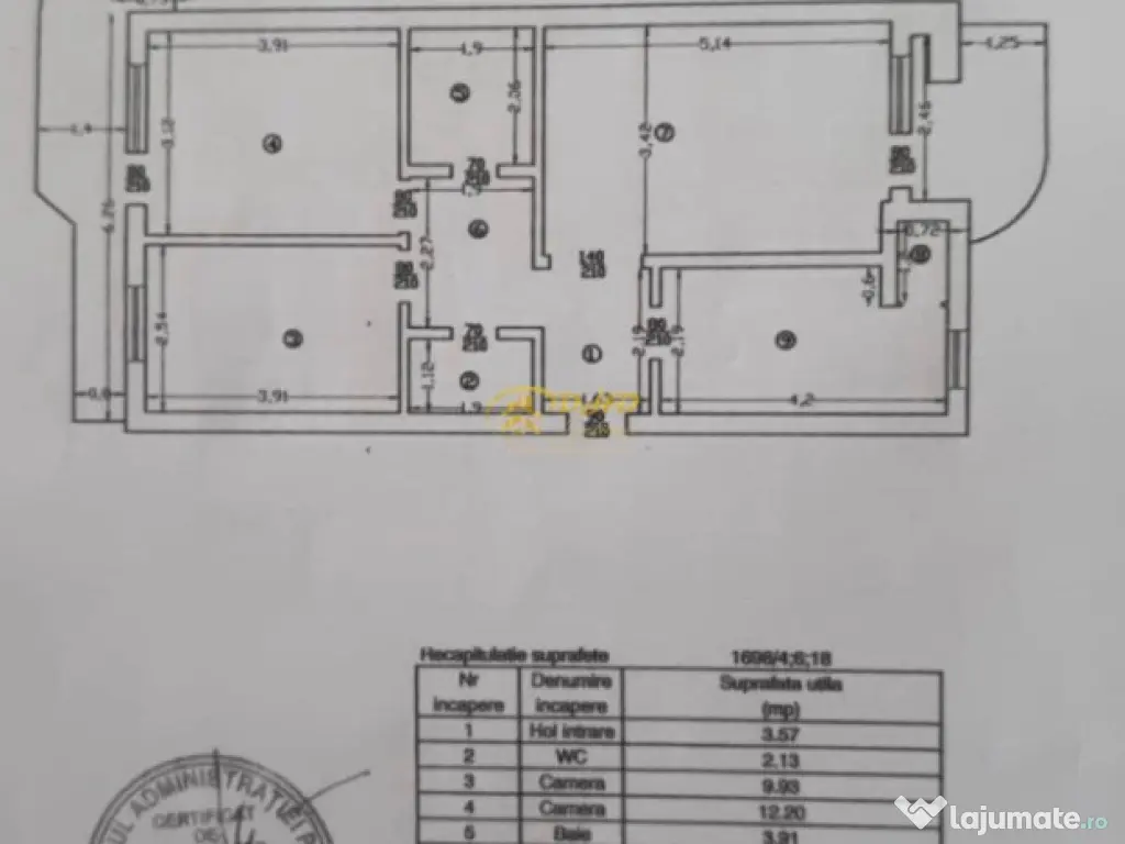 Ap. 3 camere - Păcurari/Moara de Foc