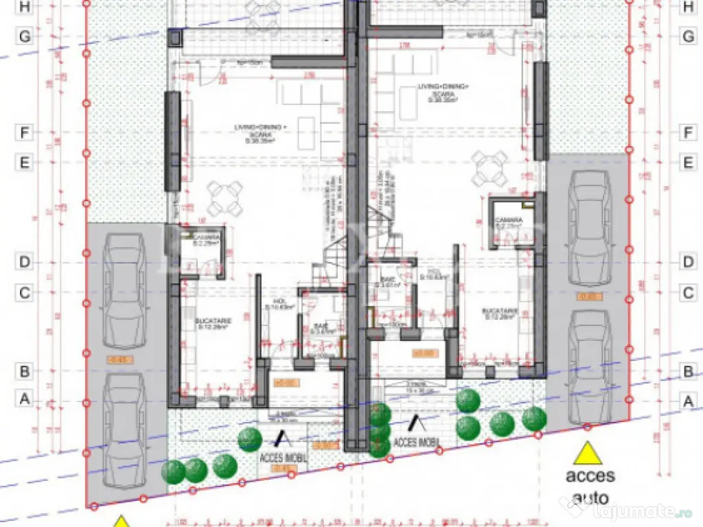 Duplex de vânzare -4 camere, 184 mp utili, curte proprie, 2 