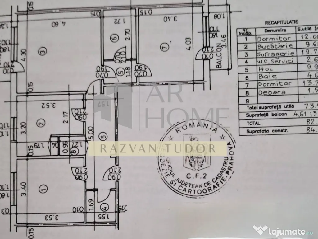 Apartament 3 camere , zona centrala , Ploiesti , mobilat com 