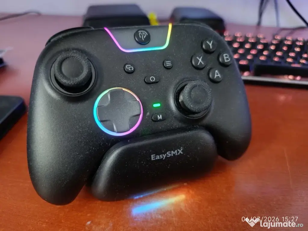 Gamepad wireless, RGB, acumulator, Controller Gaming - incarcator 