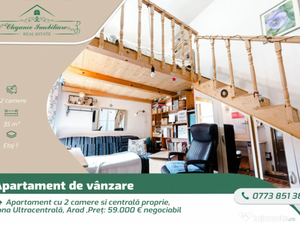 Apartament cu 2 camere si centrală proprie, zona Ultracentr 