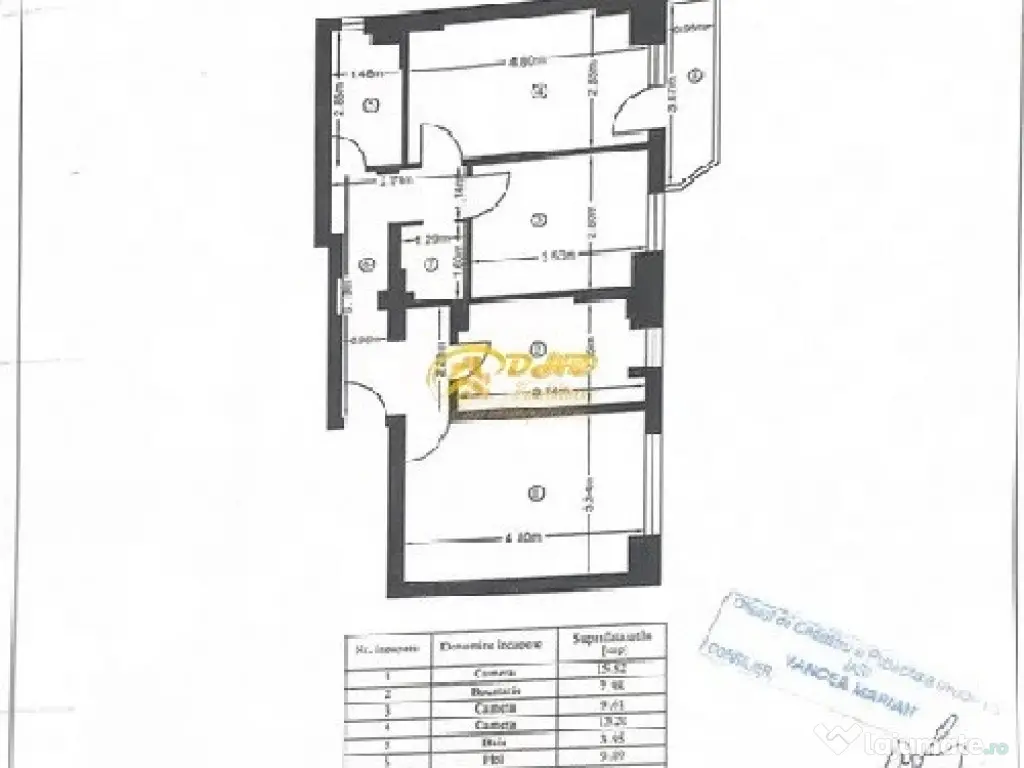 Apartament 3 camere decomandate, zona Pacurari(Alpha Bank) 