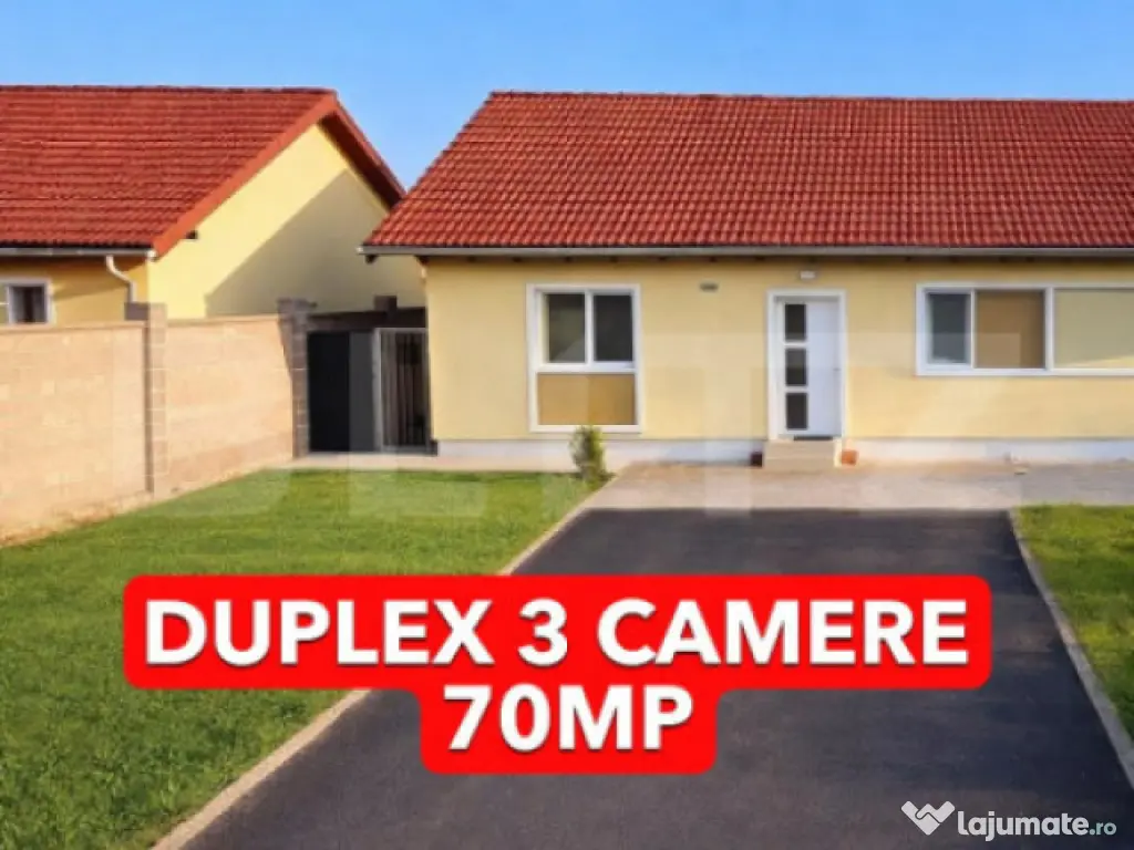 Duplex 3 camere 70mp utili, 250mp teren, complet mobilat uti