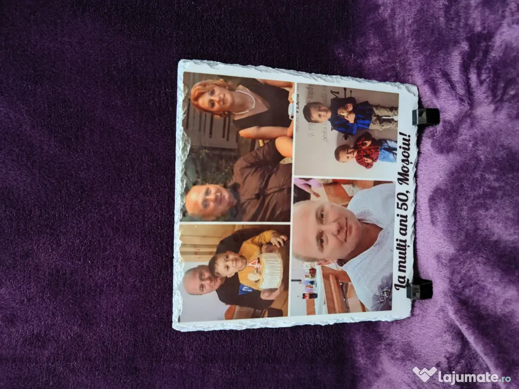Tablou de piatra personalizata cu poza is text 
