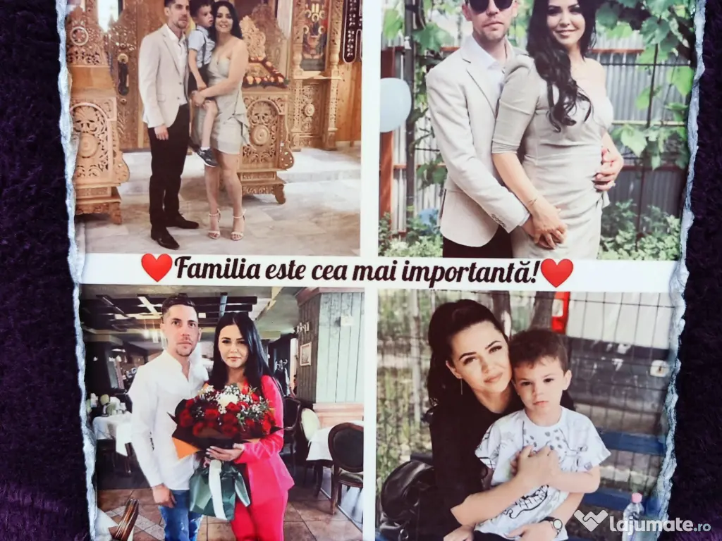 Tablou de piatra personalizata cu poza is text 