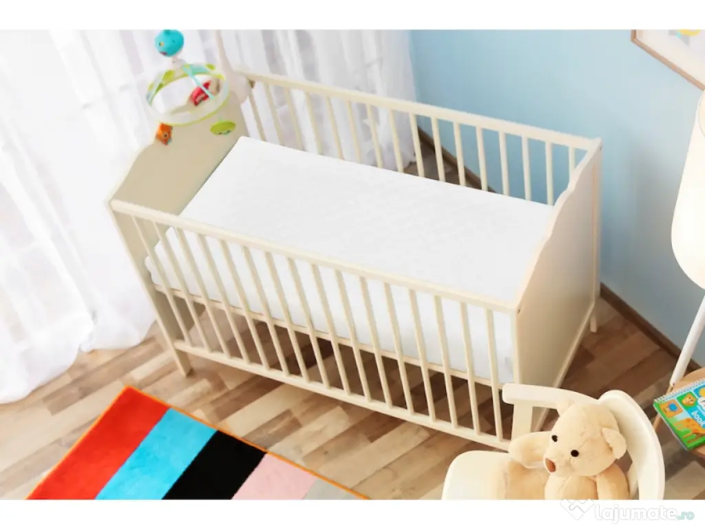 Patut bebe Karolina Il alb cu saltea cocos 120x60x10