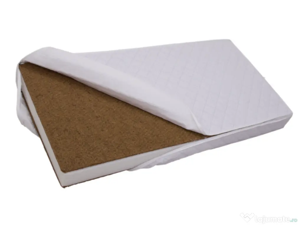 Patut bebe Karolina Il alb cu saltea cocos 120x60x10