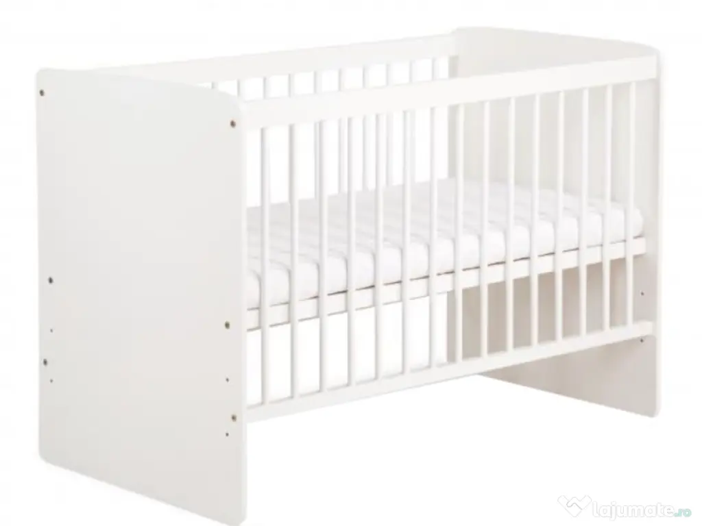Patut bebe Karolina Il alb cu saltea cocos 120x60x10