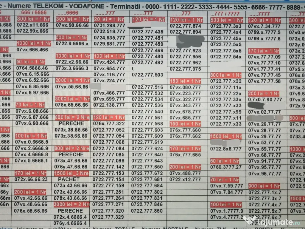 Numar Preferential.Numere Totale.Aur.Gold.Vip.Pereche.Usor.Usoare.Special.Firma 