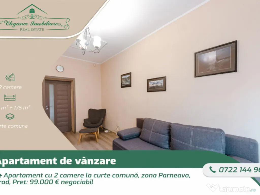 Apartament cu 2 camere la curte comună, zona Parneava, Arad 