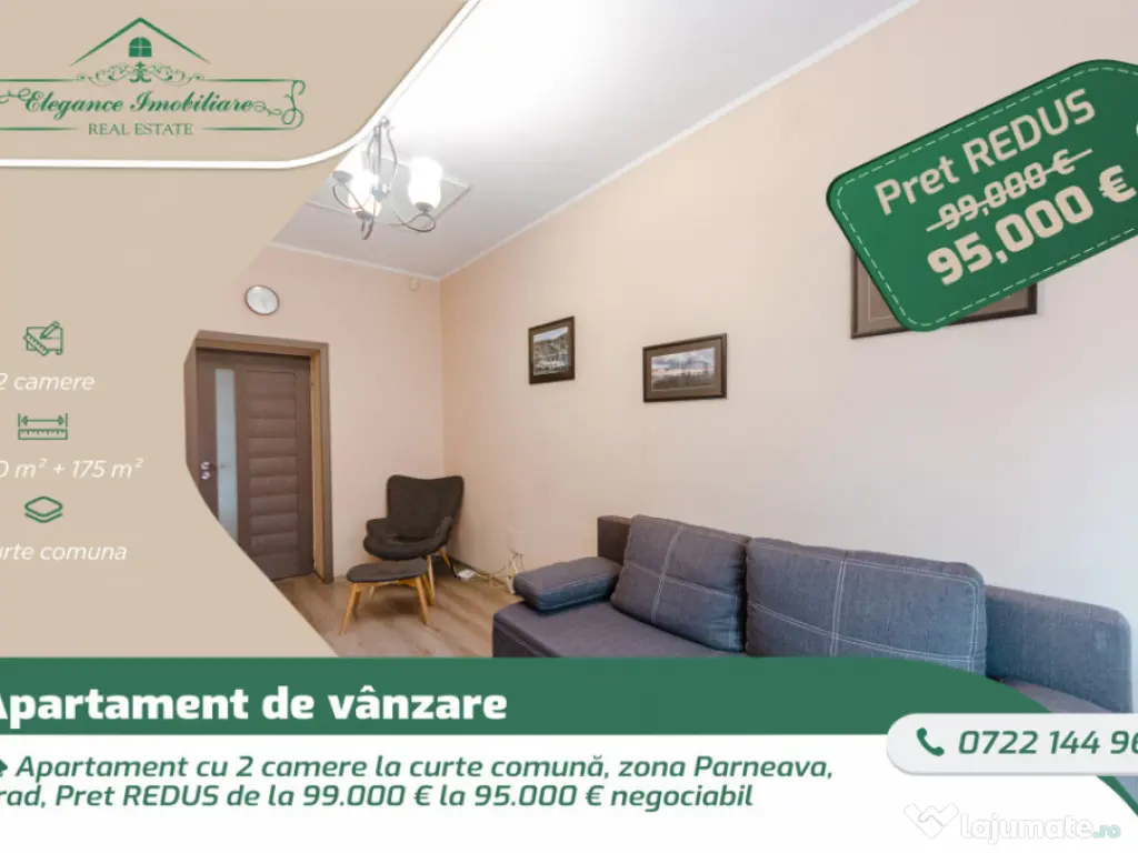 Apartament cu 2 camere la curte comună, zona Parneava, Arad