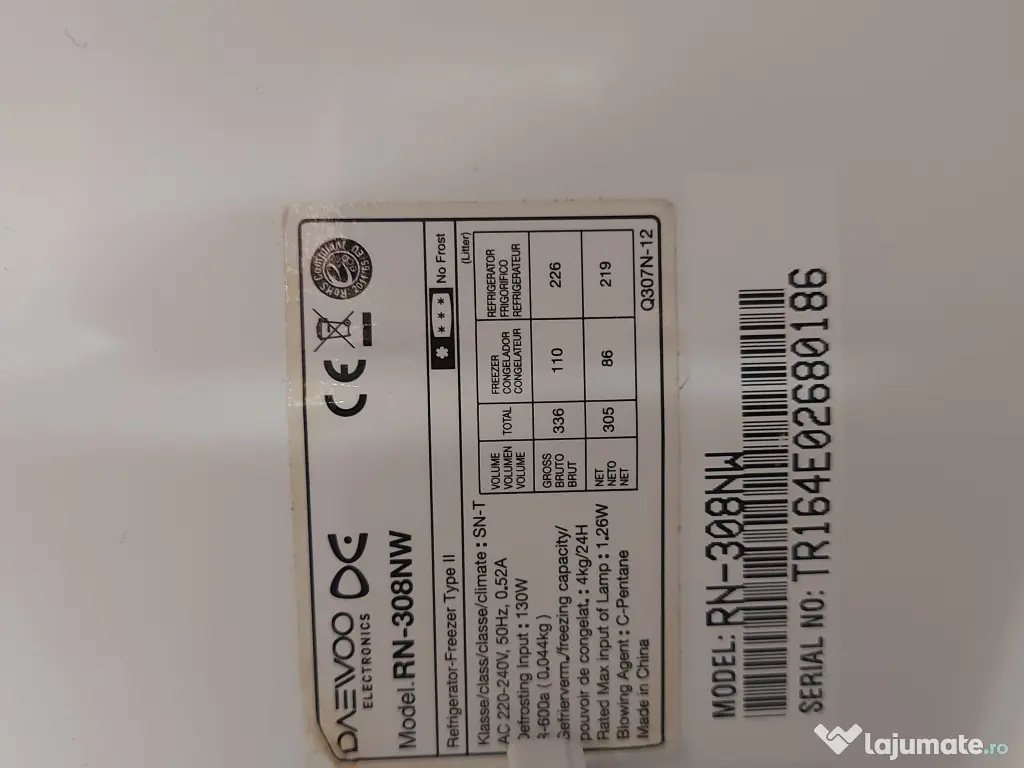 Combina frigorifica Daewoo A+ 