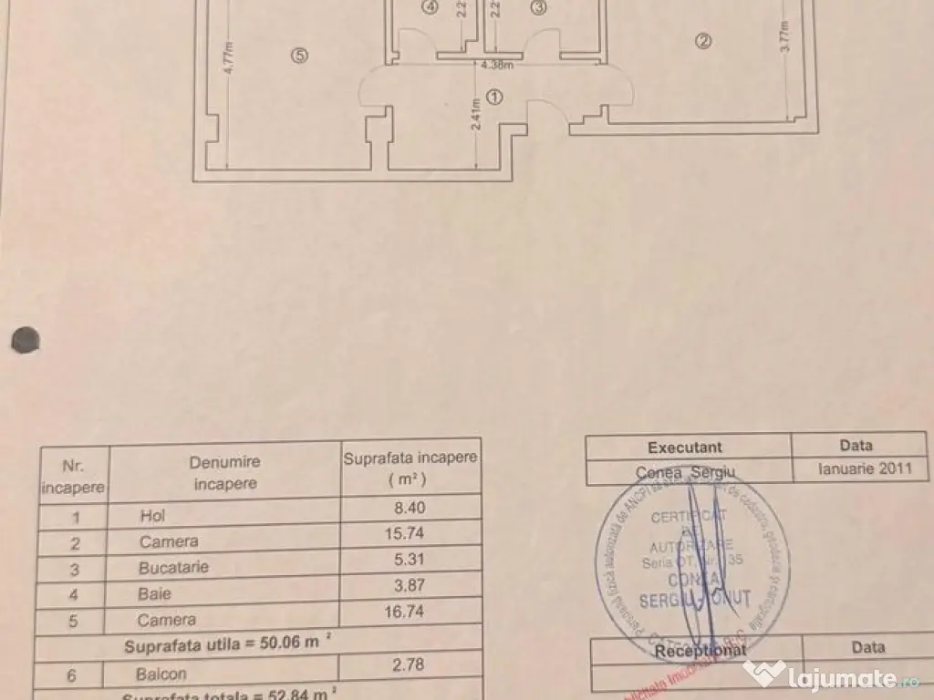 Pacii 2 Camere 53 mp Centrala Proprie + Loc Parcare 