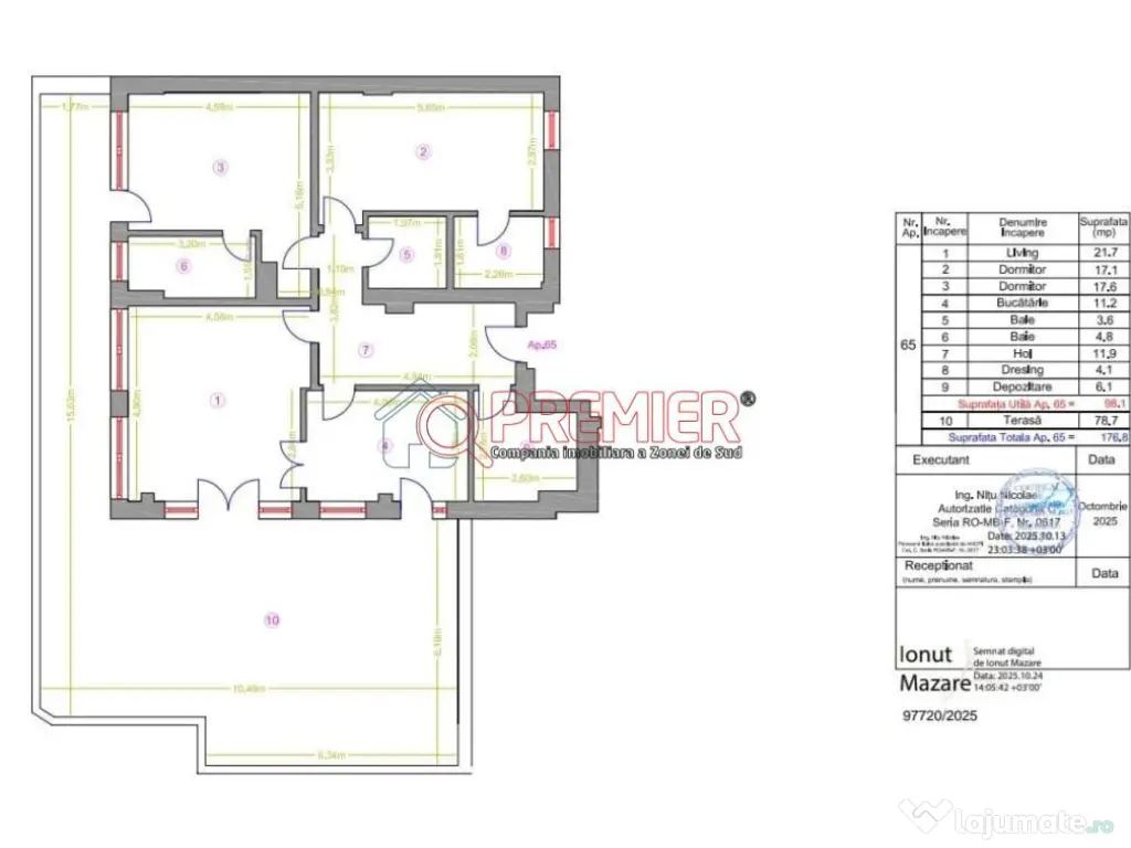 Penthouse exclusivist cu terasa proprie de 80 mp 