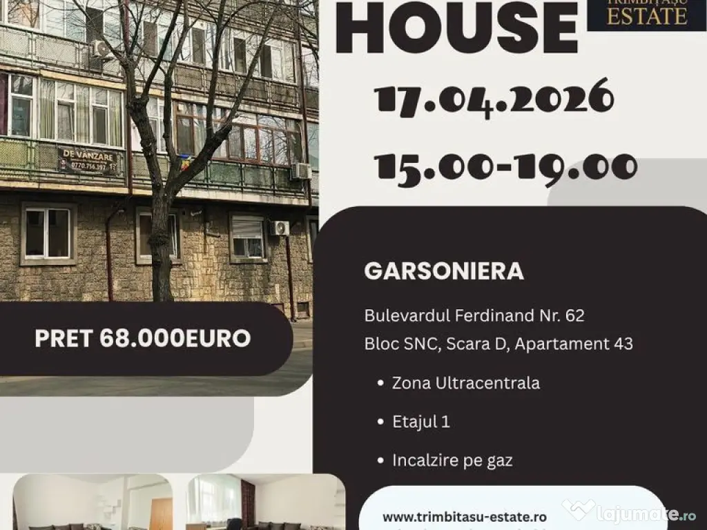 Garsonieră ultracentrală Constanța, etaj 1, mobilată