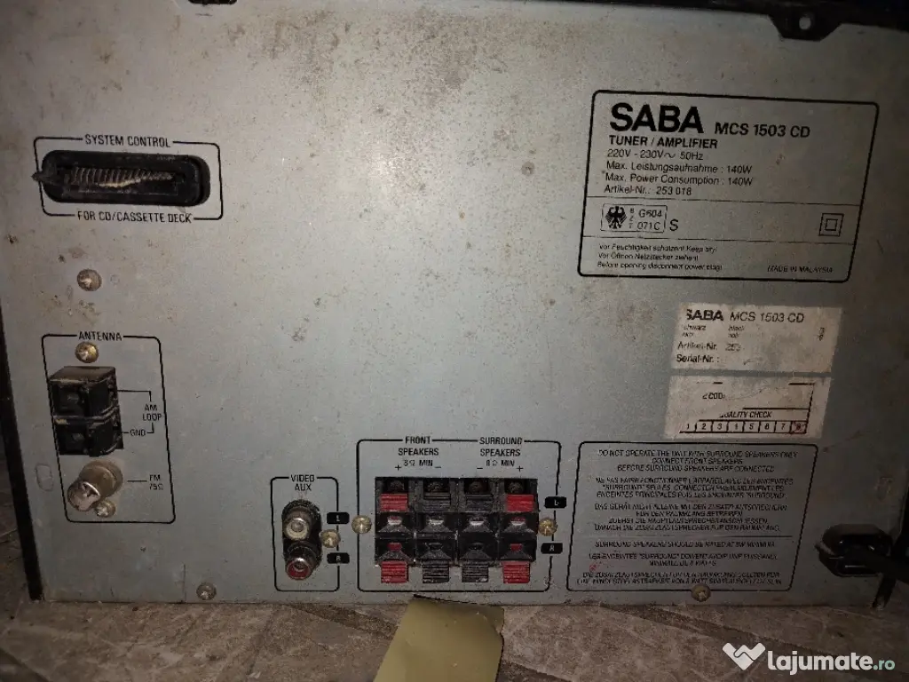Amplituner Saba mcs 1503 cd piese 