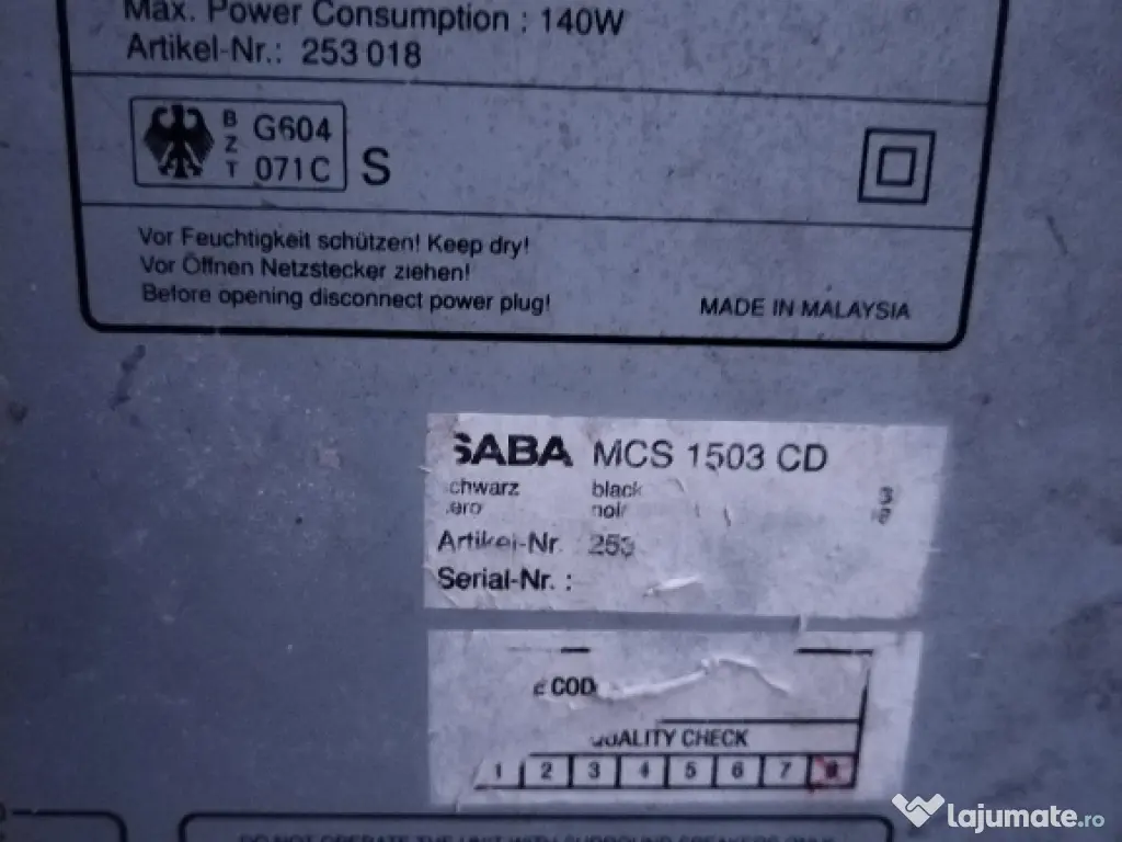 Amplituner Saba mcs 1503 cd piese 