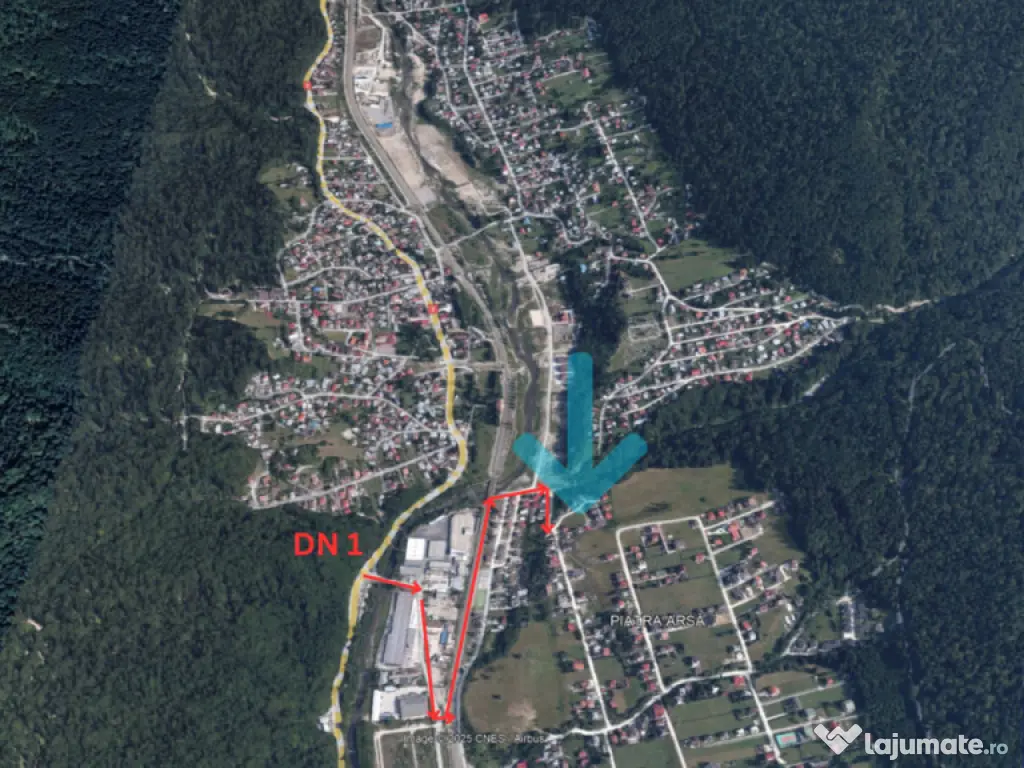 Teren 1407 mp Poiana Tapului. Vedere Bucegi .Tripla Deschide 