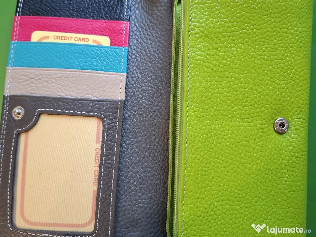 Portofel verde piele 