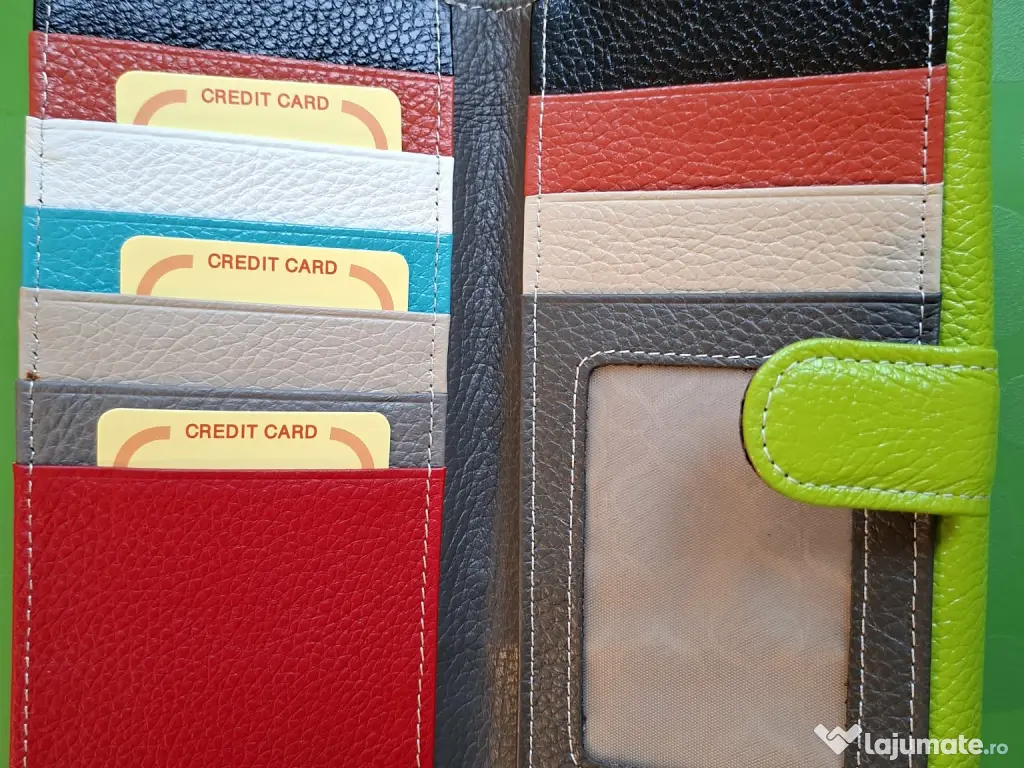 Portofel verde piele 