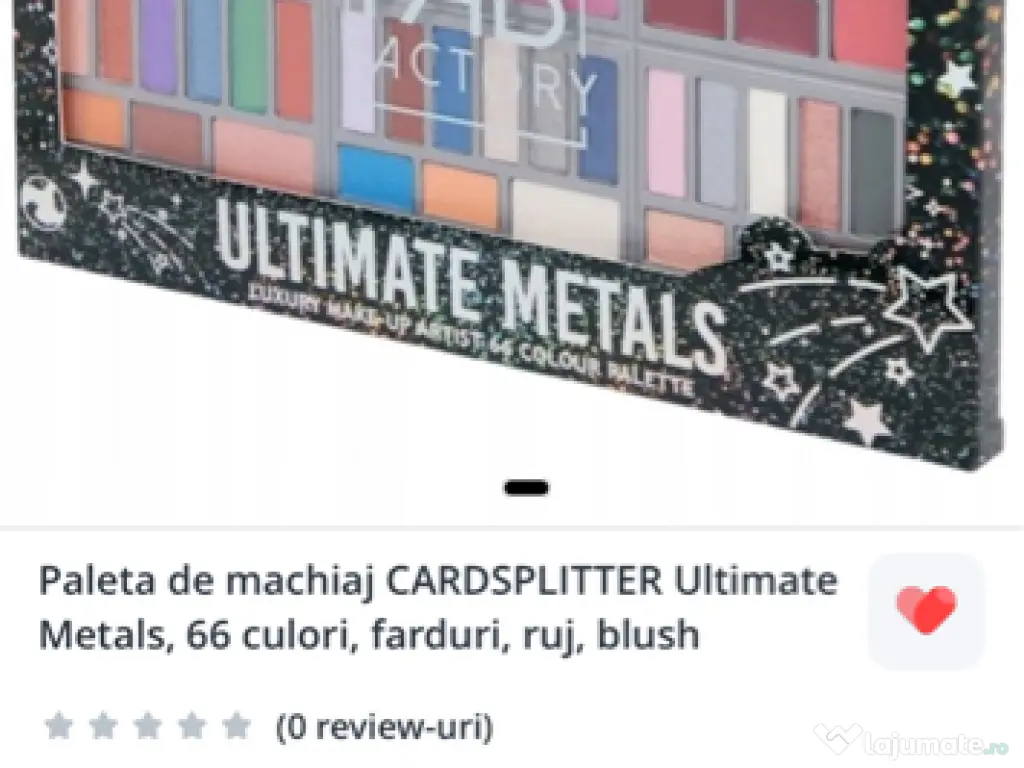 Paletă de machiaj CARDSPLITTER Ultimate Metals, 66 culori 