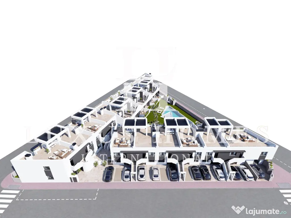 Apartament la parter, cu terasă și piscină comunitară situată aproape de coastă 