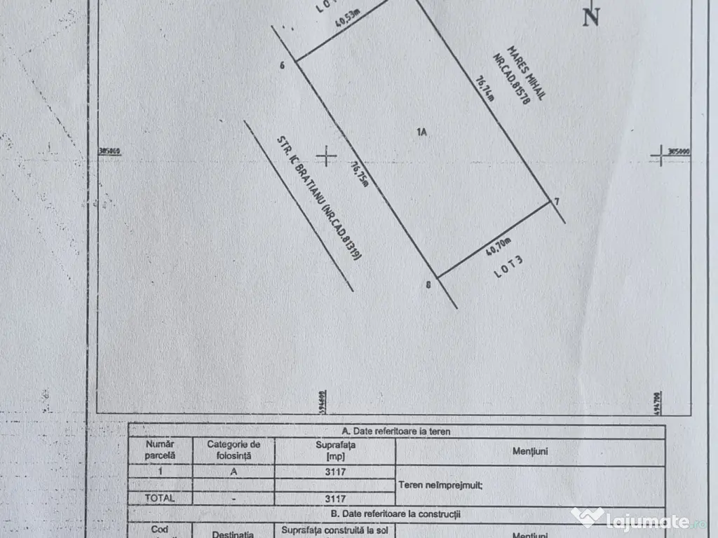 Teren intravilan de vânzare – 7.002 mp - Deschidere 70 m la bulevard | Mioveni 