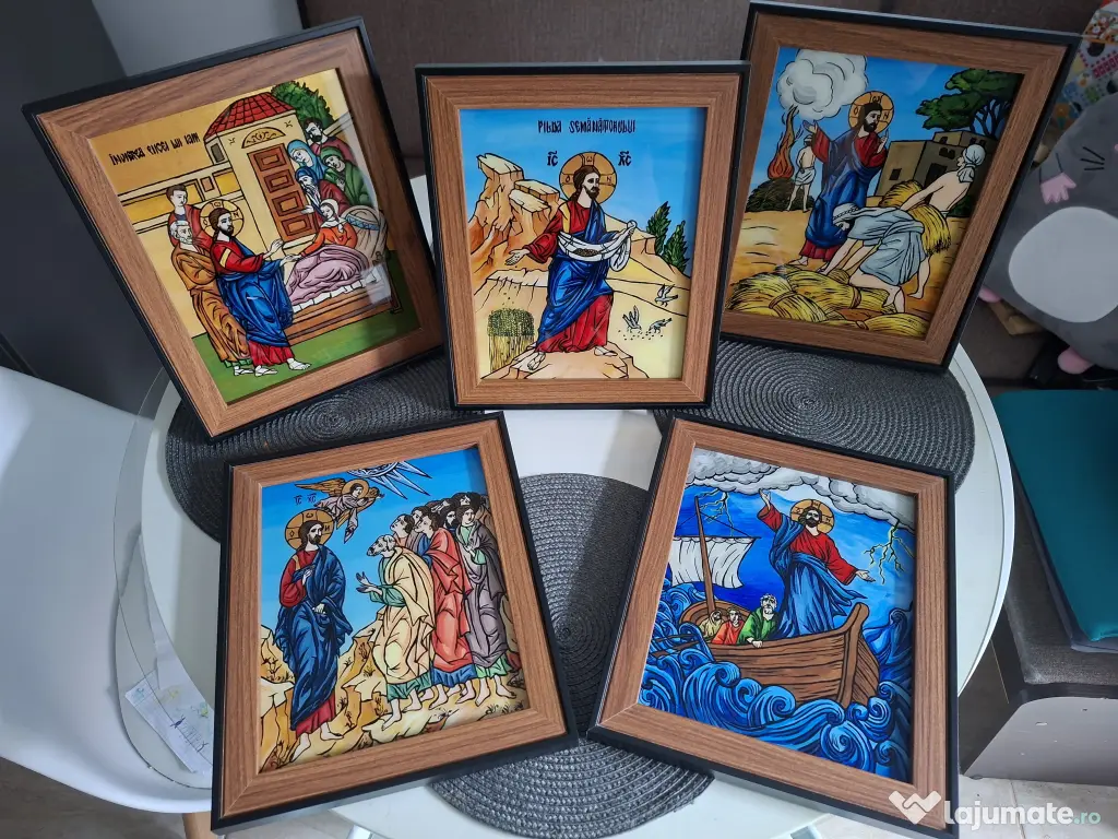 Icoana pe sticla, cu rama