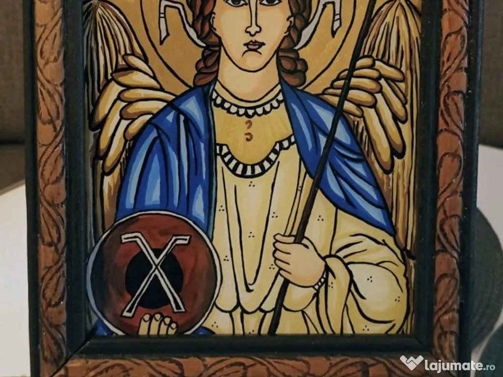 Icoana pe sticla, cu rama