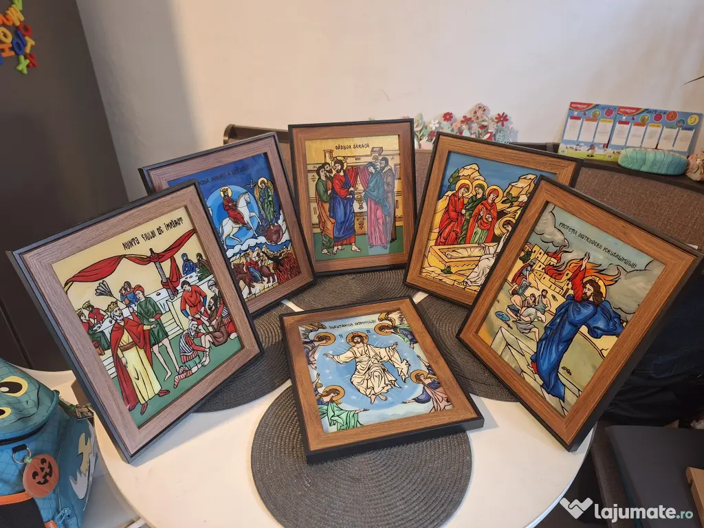 Icoana pe sticla, cu rama