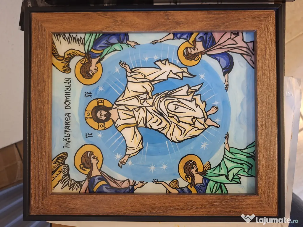 Icoana pe sticla, cu rama