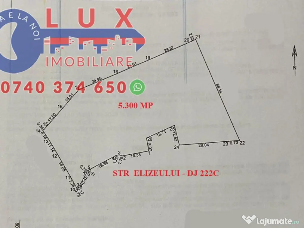 ID 7369 INVESTITIE - Teren Str Elizeului-DJ 222C. 