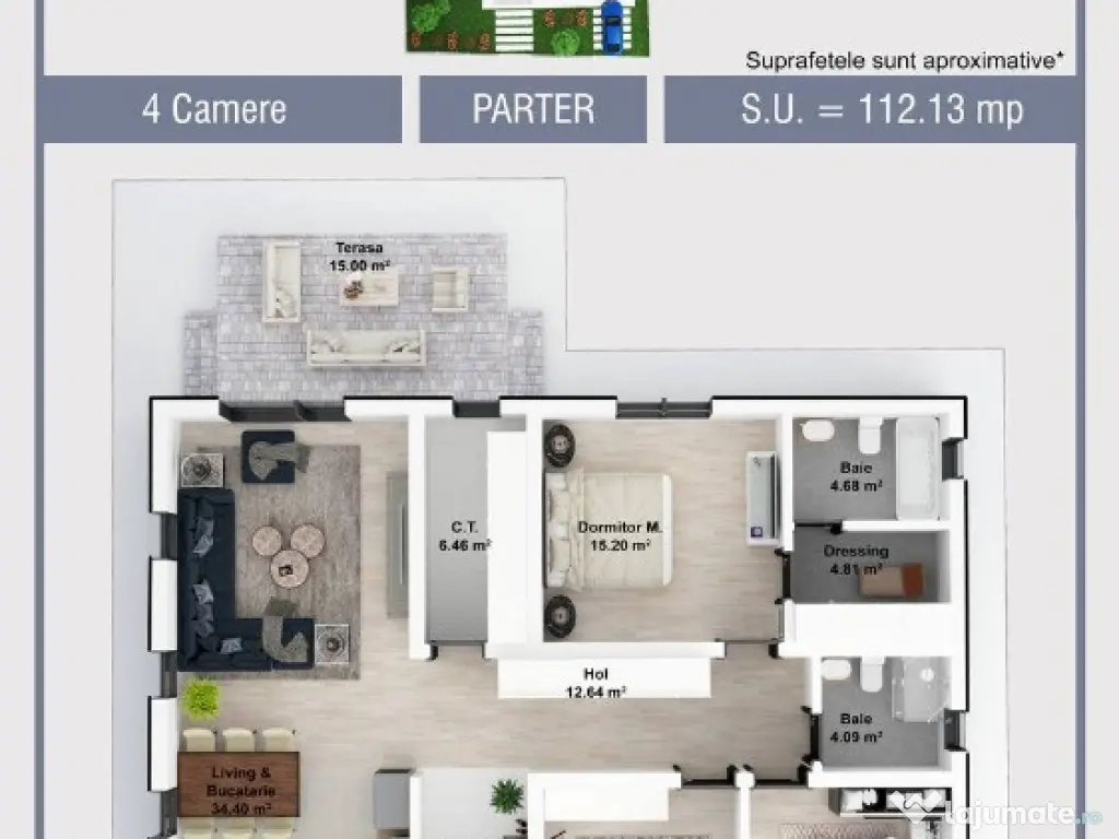 ULTIMELE CASE 4 camere ,510 mp curte, 115 mpu,Balotesti, TVA inclus 