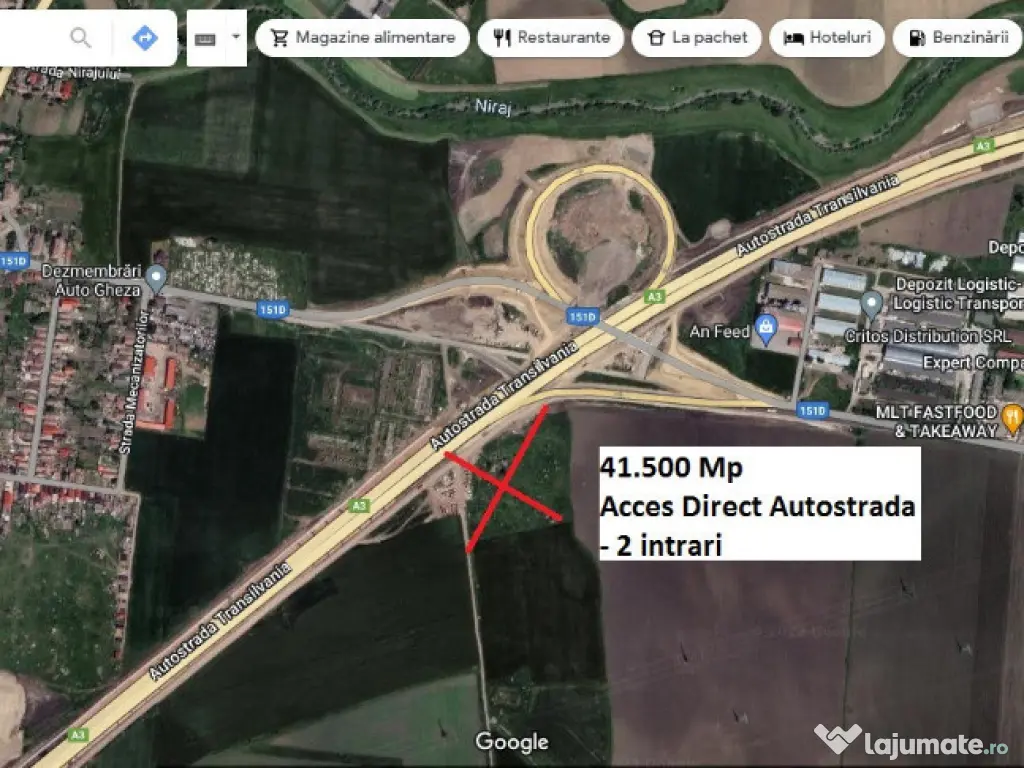 Teren Autostrada Transilvania Ungheni 41.356 MP New