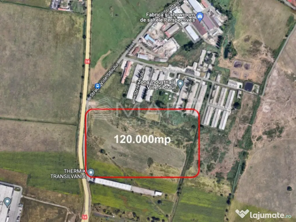 Teren intravilan 120.000mp cu PUZ zona Viile Sibiului DN14
