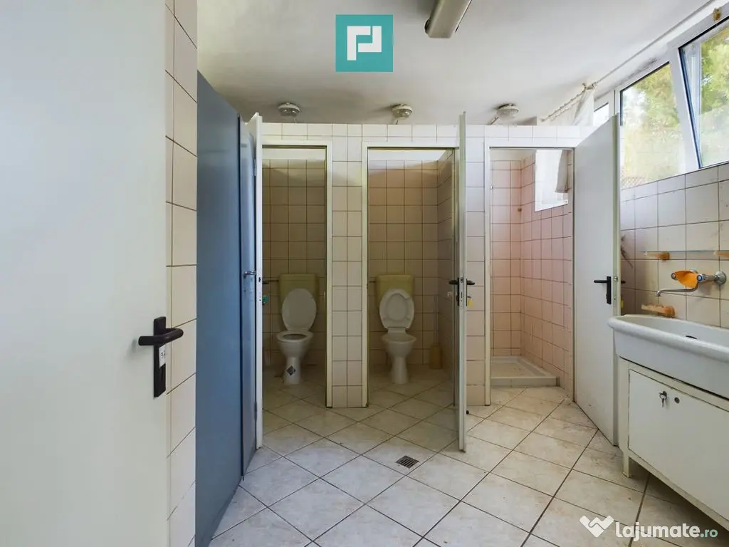 Spațiu industrial cu platformă betonată și teren 