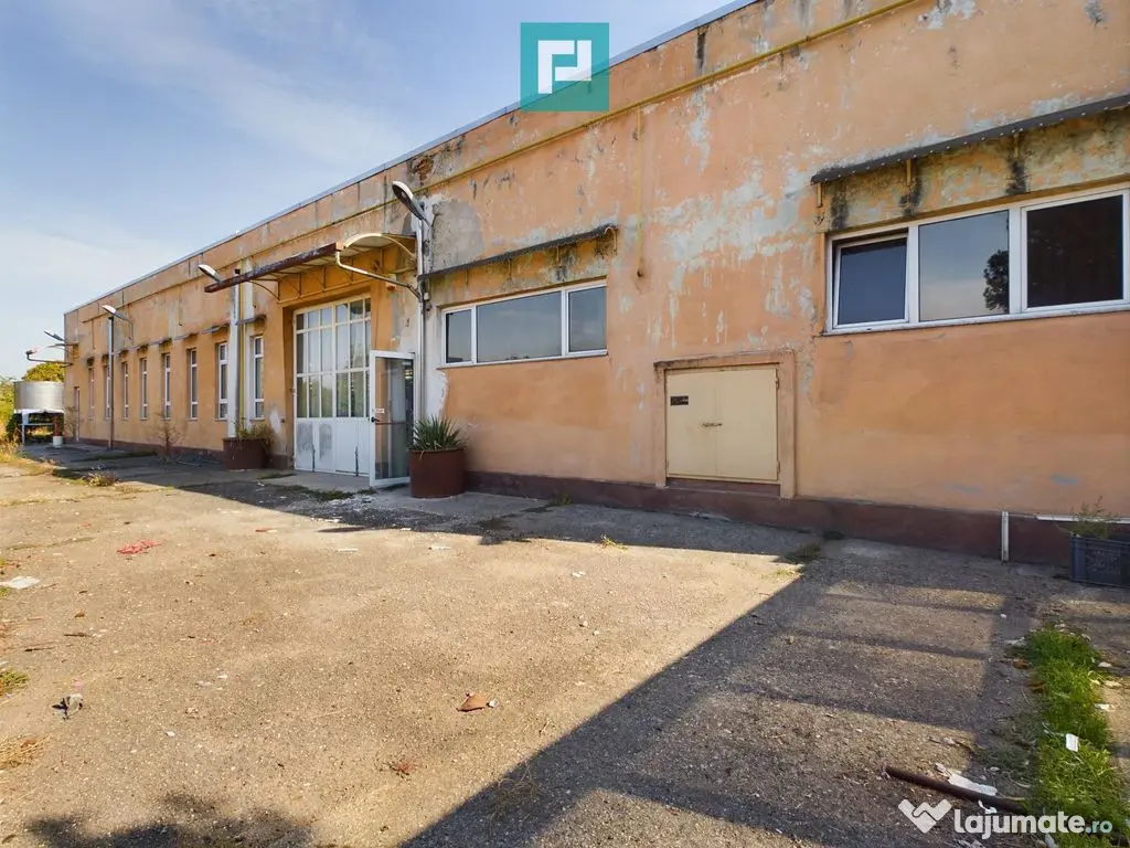 Spațiu industrial cu platformă betonată și teren 