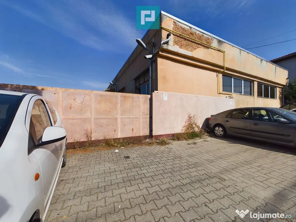 Spațiu industrial cu platformă betonată și teren 