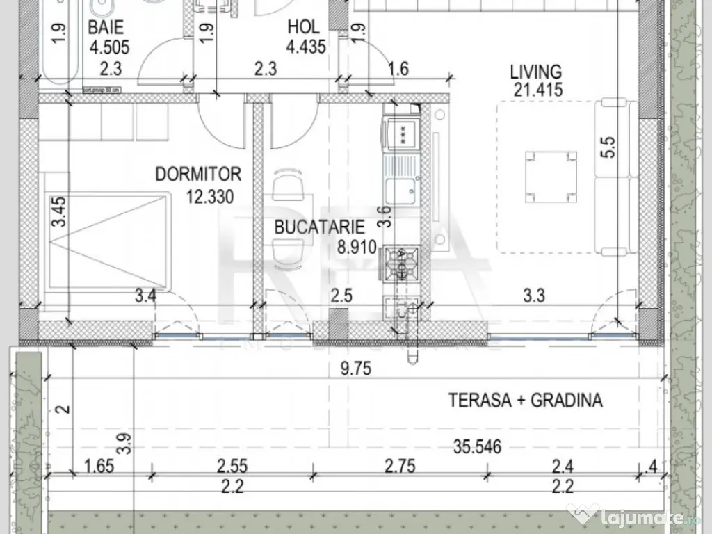 2 camere curte in Pipera langa Scoala Olga Gudynn