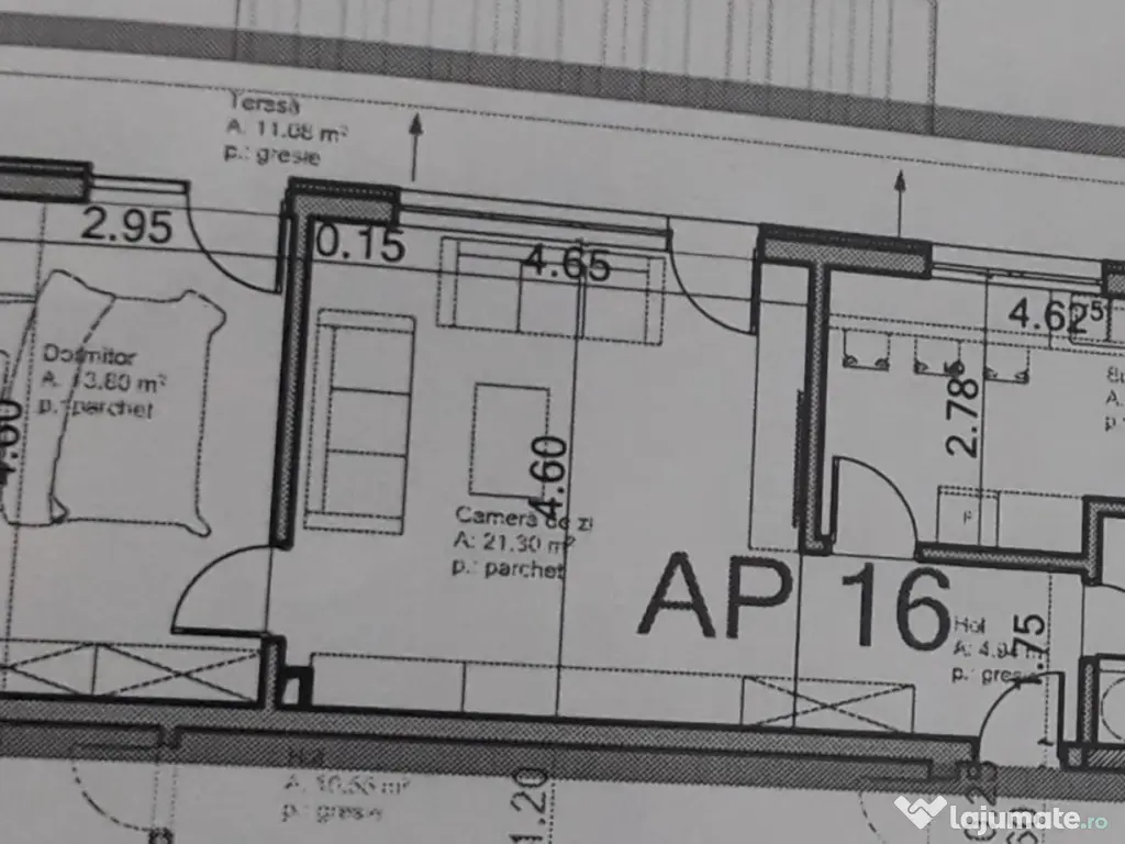 PF|Apartament|2 cam.|55 mp|terasă 11 ml (8 mp)|Baciu - Soimului|parcare sub bloc
